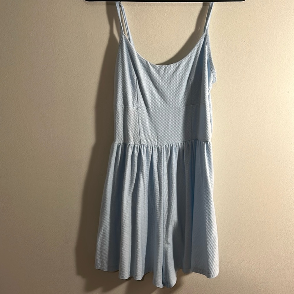 Forever 21 light blue adjustable romper size small